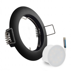 LED Einbaustrahler flach rund schwarz geringe Einbautiefe 35mm 230V