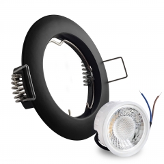 LED Einbaustrahler flach rund schwarz geringe Einbautiefe 35mm 230V