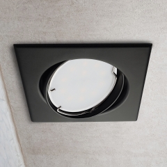 LED Einbaustrahler flach quad schwenkbar schwarz geringe Einbautiefe 38mm 230V