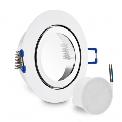 LED Einbaustrahler Feuchtraum IP44 rund Chrom glnzend geringe Einbautiefe 25mm 230V