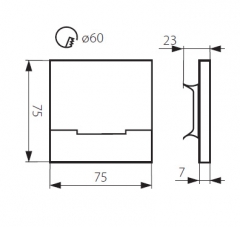 LED Wandeinbaustrahler Treppenlicht Wandeinbauleuchte warmwei� flach Satinglas quadratisch WB3B