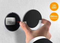 LED Wandeinbaustrahler Treppenlicht Wandeinbauleuchte neutralwei flach Satinglas rund WB6B