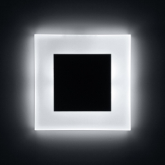 LED Set Wandeinbaustrahler schwarz neutralwei flach Satinglas quadratisch inkl. Unterputzdose und Trafo fr 230V WB2B