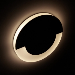 LED Set Wandeinbaustrahler schwarz warmwei flach Satinglas rund inkl. Unterputzdose und Trafo fr 230V WB5B