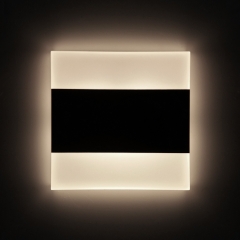 LED Set Wandeinbaustrahler schwarz warmwei flach Satinglas quadratisch inkl. Unterputzdose und Trafo fr 230V WB7B