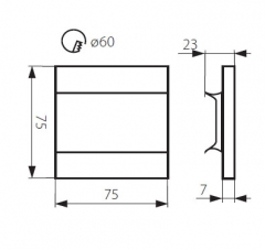 LED Set Wandeinbaustrahler schwarz warmwei flach Satinglas quadratisch inkl. Unterputzdose und Trafo fr 230V WB7B