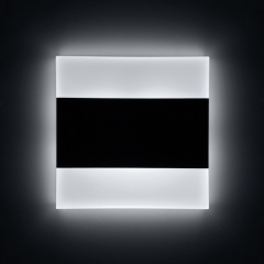 LED Set Wandeinbaustrahler schwarz neutralwei flach Satinglas quadratisch inkl. Unterputzdose und Trafo fr 230V WB8B