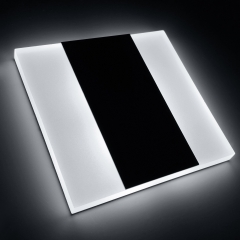 LED Set Wandeinbaustrahler schwarz neutralwei flach Satinglas quadratisch inkl. Unterputzdose und Trafo fr 230V WB8B