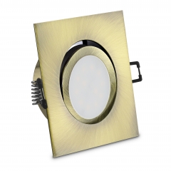 LED Einbaustrahler quadratisch schwenkbar Altmessing