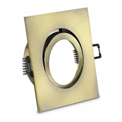 LED Einbaustrahler quadratisch schwenkbar Altmessing