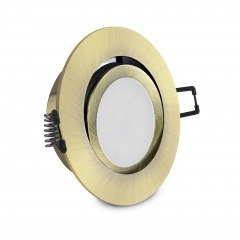 LED Einbaustrahler rund schwenkbar Altmessing