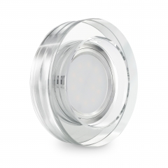 LED Glas Aufbau Einbaustrahler rund klar geringe Einbautiefe 22mm 230V