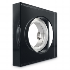 LED Glas Aufbau Einbaustrahler quadratisch schwarz geringe Einbautiefe 22mm 230V