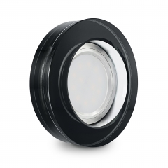 LED Glas Aufbau Einbaustrahler rund schwarz geringe Einbautiefe 22mm 230V