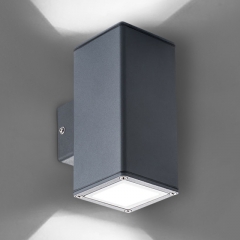 LED Wandleuchte, Antrazit, Wandlampe, Auenleuchte, 2-Flammig, Aluminium, GU10-230V, (Form:W61)