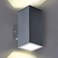 LED Wandleuchte, Antrazit, Wandlampe, Auenleuchte, 2-Flammig, Aluminium, GU10-230V, (Form:W61)