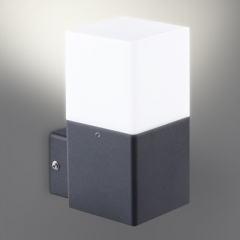 LED Wandleuchte, Antrazit, Wandlampe, Auenleuchte, 1-Flammig, Aluminium, E27-230V, (Form:W62)