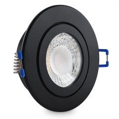 LED Einbaustrahler Schwarz schwenkbar flach geringe Einbautiefe 38mm Set 230V 