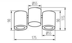LED Aufbauleuchte Deckenspot Deckenleuchte schwenkbar 2-flammig schwarz GU10-230V