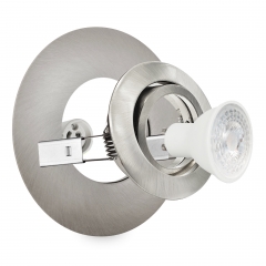 LED Einbaustrahler mit Ausgleichsblende f�r gro�e Lochausschnitte Einbauma�: 68-135mm 12V oder 230V schwenkbar, Edelstahl geb�rstet DSK4