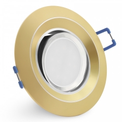 LED Einbaustrahler flach rund schwenkbar Gold matt geringe Einbautiefe 27mm 230V