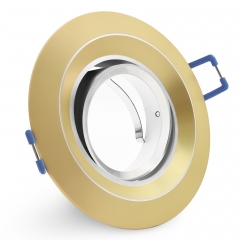 LED Einbaustrahler flach rund schwenkbar Gold matt geringe Einbautiefe 27mm 230V