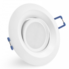 LED Einbaustrahler flach rund schwenkbar wei� geringe Einbautiefe 27mm 230V