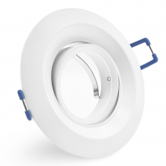 LED Einbaustrahler flach rund schwenkbar wei� geringe Einbautiefe 27mm 230V