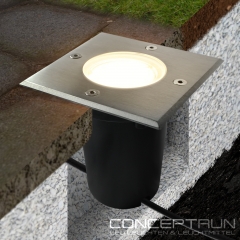 LED Bodeneinbaustrahler Edelstahl Auenleuchte IP67 GU10-230V (Quad)