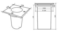 LED Bodeneinbaustrahler Edelstahl Auenleuchte IP67 GU10-230V (Quad)