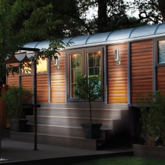 LED Wandleuchte ROM, m. Bewegungsmelder und Dmmerungssensor, Auenleuchte, 2-Flammig, Edelstahl, Up Down, GU10-230V, (Form:A2)