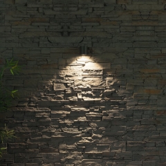 LED Wandleuchte, Wandlampe, Auenleuchte, Aluminium, 1-Flammig, schwarz, GU10-230V, (Form:E)