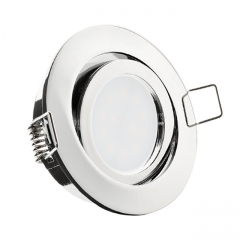 LED Einbaustrahler rund schwenkbar Chrom glnzend